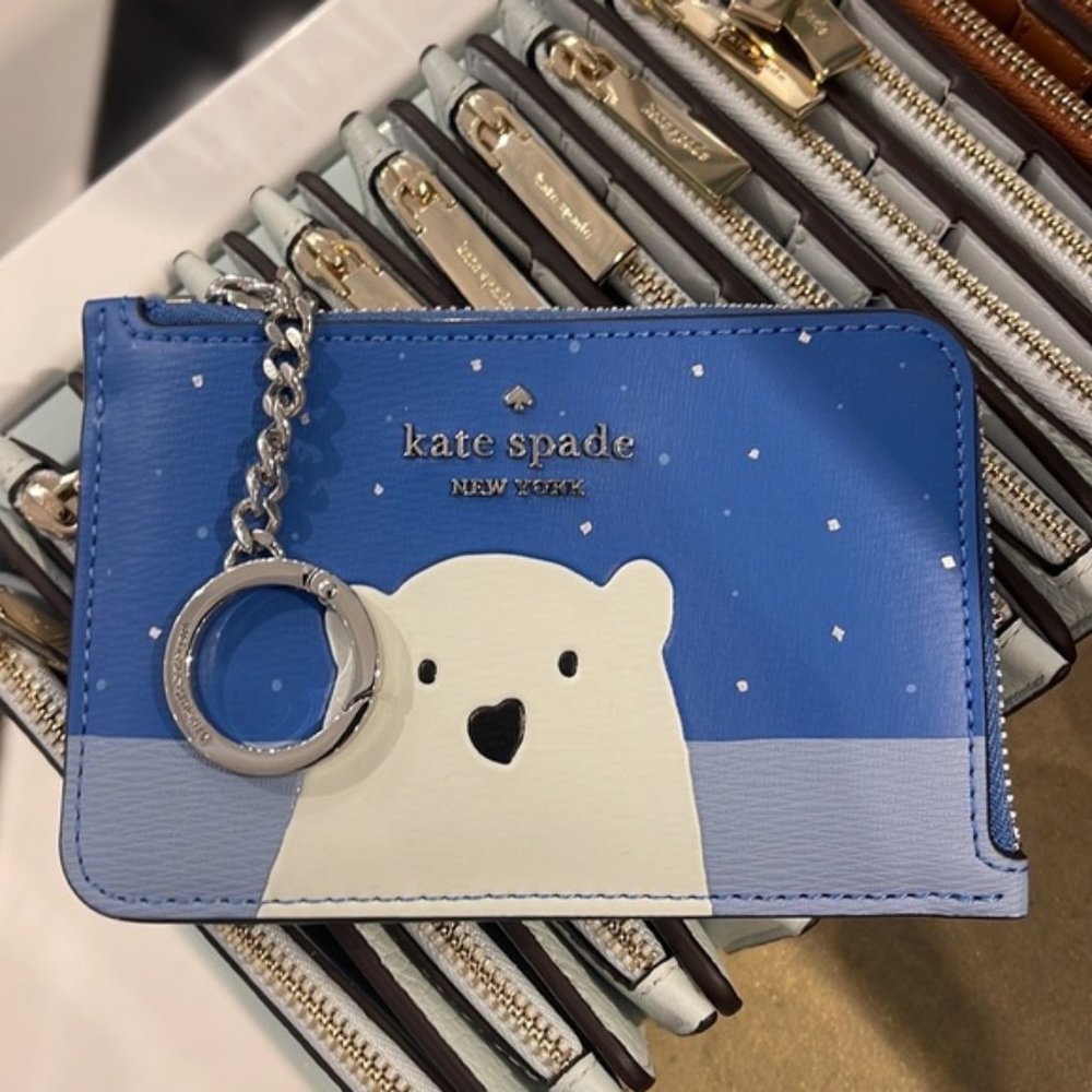 Kate Spade Arctic Friends Medium L-Zip Card Holder Multi Color - Picture 7 of 15